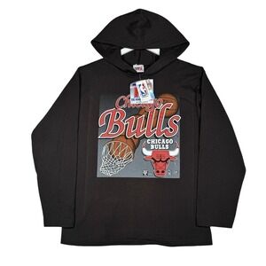 New - Vintage 90s Chicago Bulls Hooded Shirt - Team Rated - Youth Large 14-16